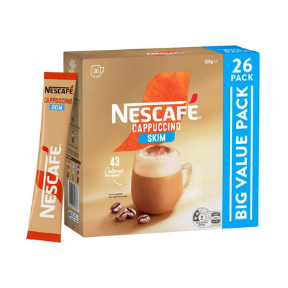 Nescafe Cappuccino Skim Coffee Sachets - 26 Pack