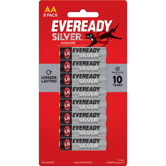 Eveready Silver Aa Alkaline Batteries 8 Pack