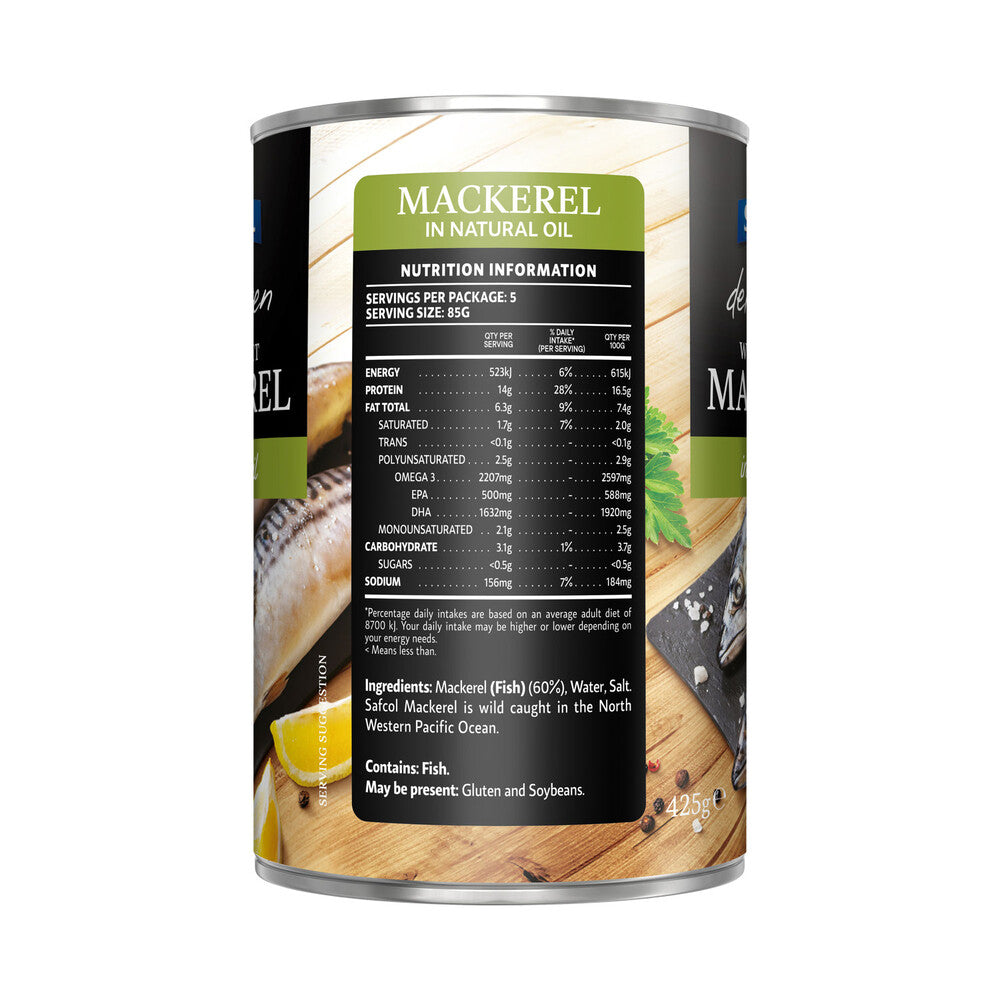 Safcol Wild Caught Mackerel In Oil - 425g