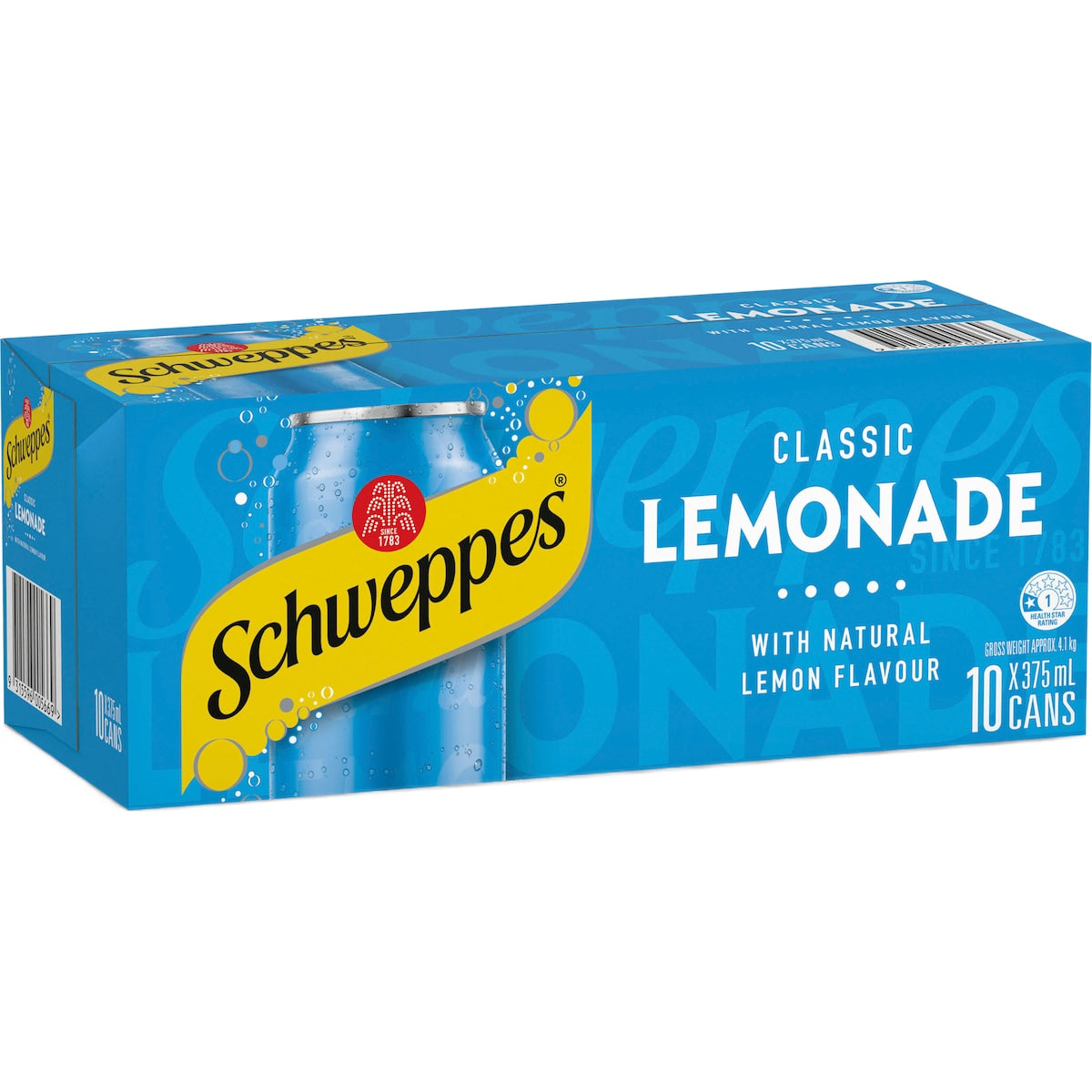 Schweppes Lemonade Soft Drink Cans Multipack 375mL x 10 pack