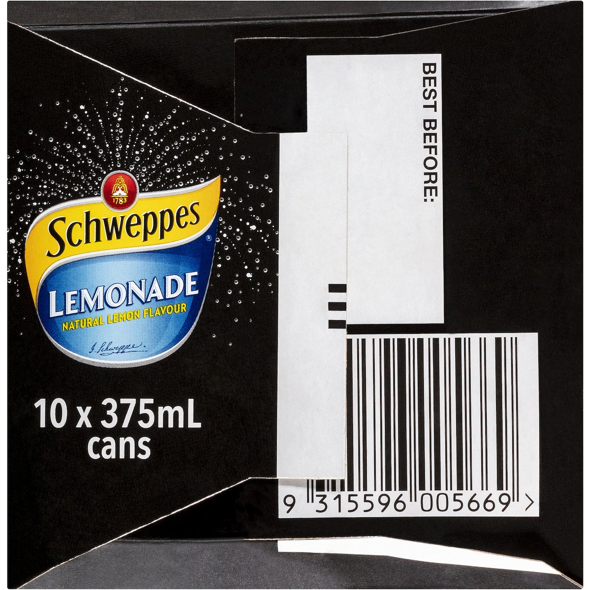 Schweppes Lemonade Soft Drink Cans 375ml X 10 Pack