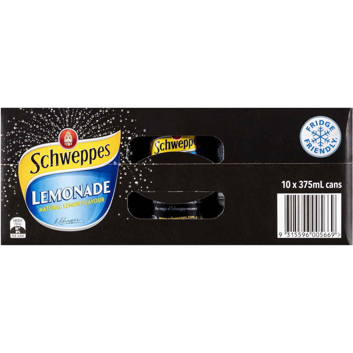Schweppes Lemonade Soft Drink Cans 375ml X 10 Pack
