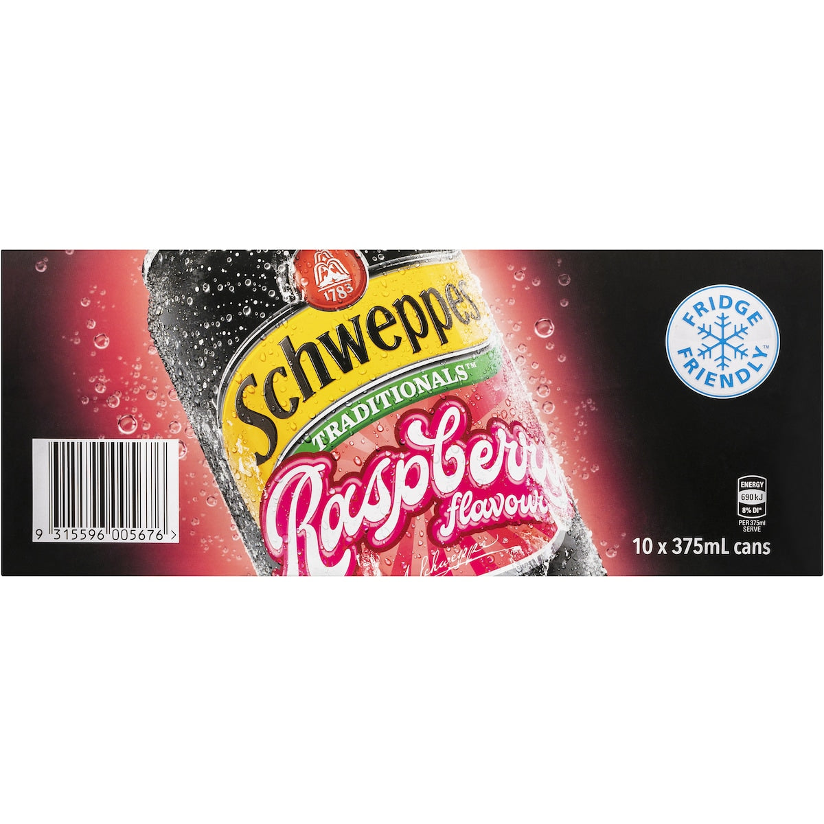 Schweppes Traditional Raspberry Soft Drink Cans 375ml X 10 Pack