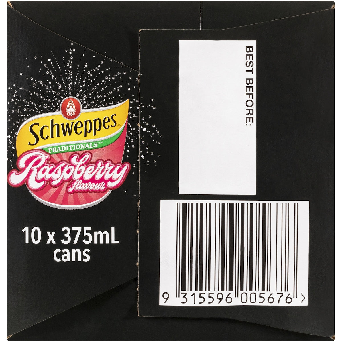 Schweppes Traditional Raspberry Soft Drink Cans 375ml X 10 Pack