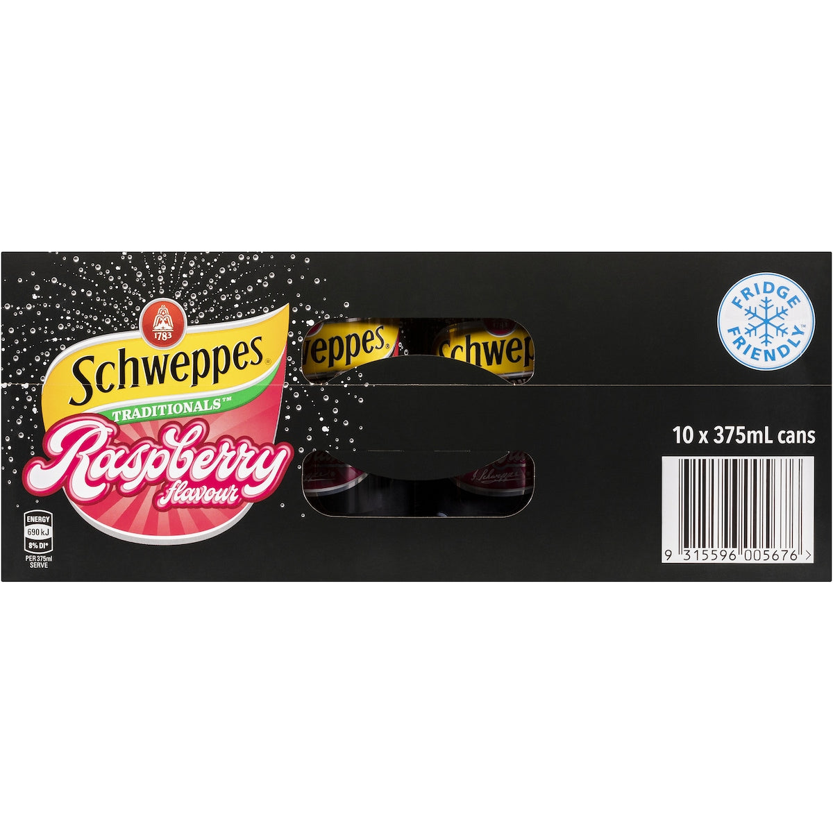 Schweppes Traditional Raspberry Soft Drink Cans 375ml X 10 Pack