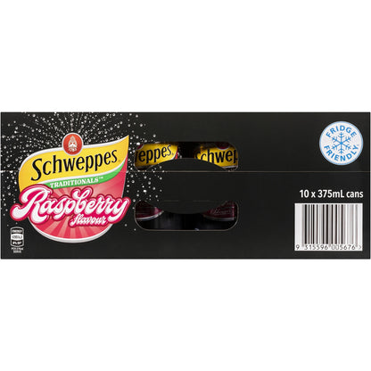 Schweppes Traditional Raspberry Soft Drink Cans 375ml X 10 Pack