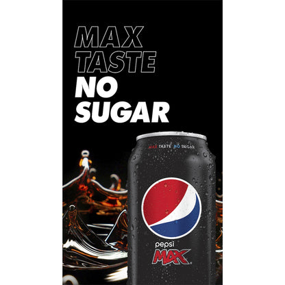 Pepsi Max No Sugar Soft Drink Cans 375ml X 10 Pack