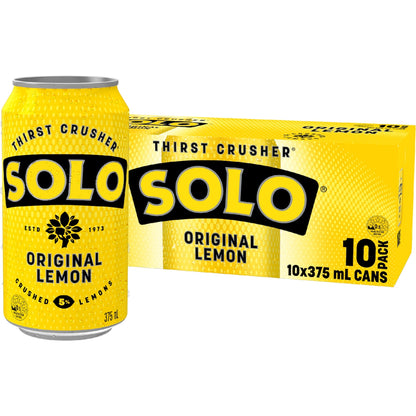 Solo Original Lemon Soft Drink Cans 375ml X 10 Pack