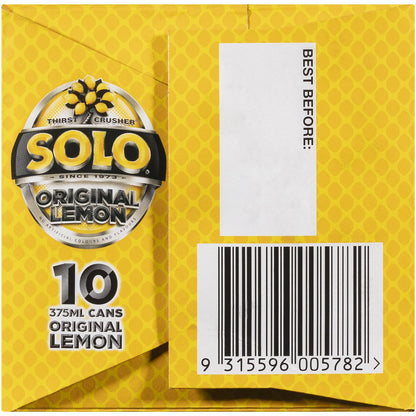 Solo Original Lemon Soft Drink Cans 375ml X 10 Pack