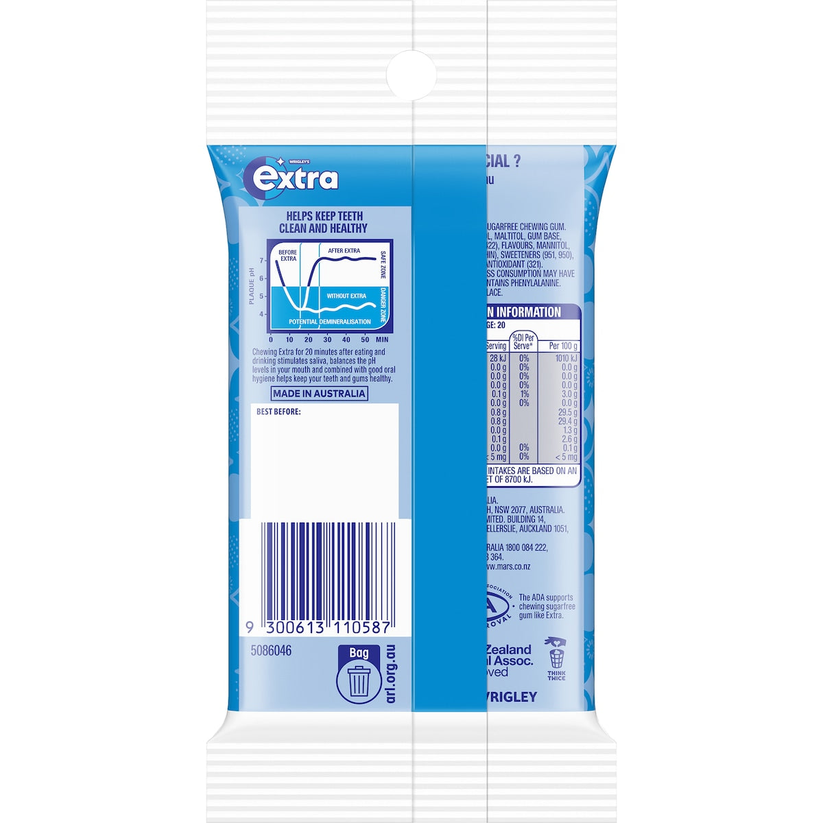 Extra Peppermint Sugar Free Chewing Gum 4 Pack