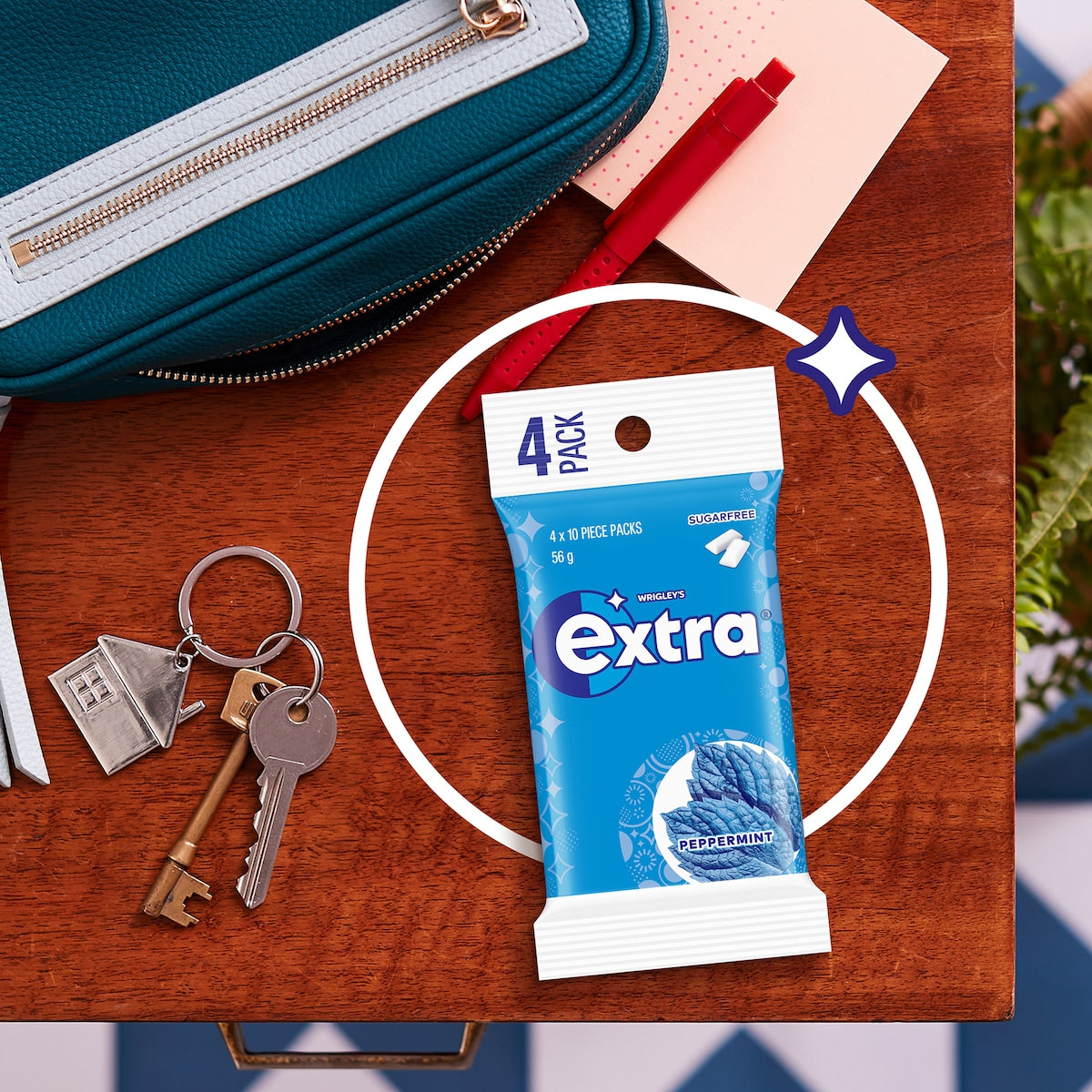 Extra Peppermint Sugar Free Chewing Gum 4 Pack