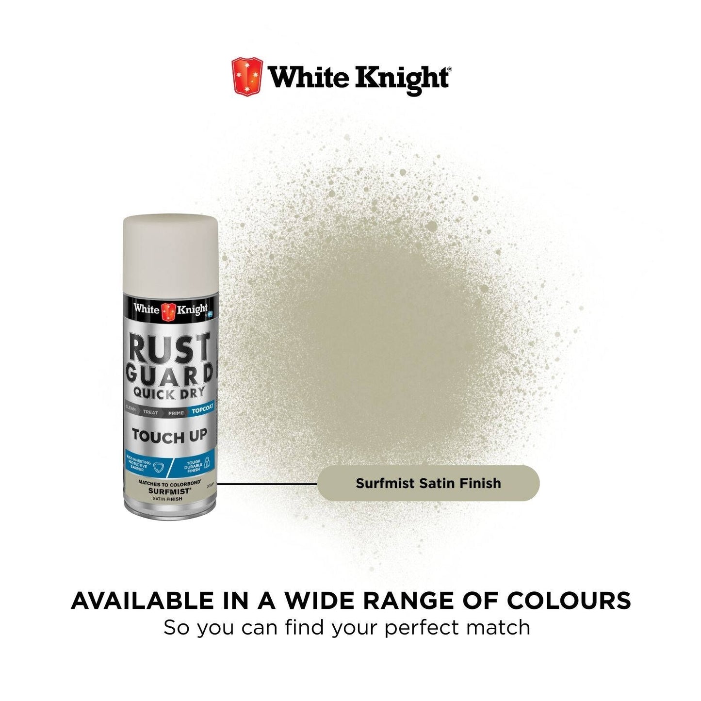 White Knight Rust Guard Spray Paint - 300g - Surfmist