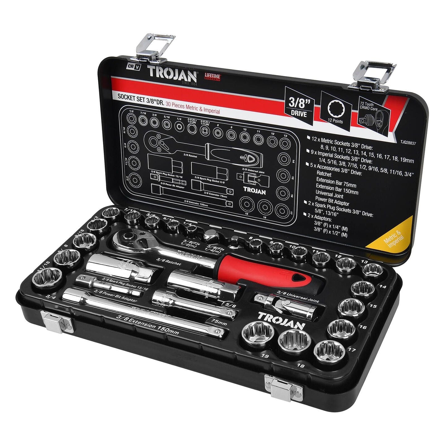 Trojan Socket Set - 30 Piece - 3/8" Drive