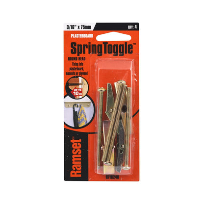 Ramset Round Head Toggle Spring - 75mm - 4 Pack