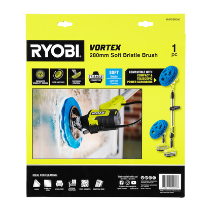 Ryobi Soft Bristle Power Scrubber Brush - 280mm