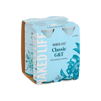 Naked Life Non-alcoholic Cocktail Gin & Tonic Can 250ml - 4 Pack