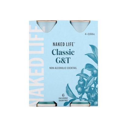 Naked Life Non-alcoholic Cocktail Gin & Tonic Can 250ml - 4 Pack