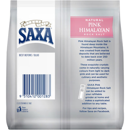 Saxa Refill Value Pack Natural Pink Himalayan Rock Salt 500g