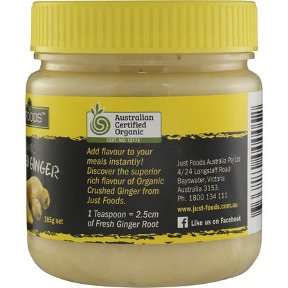 Justfoods Crushed Ginger Organic 185g