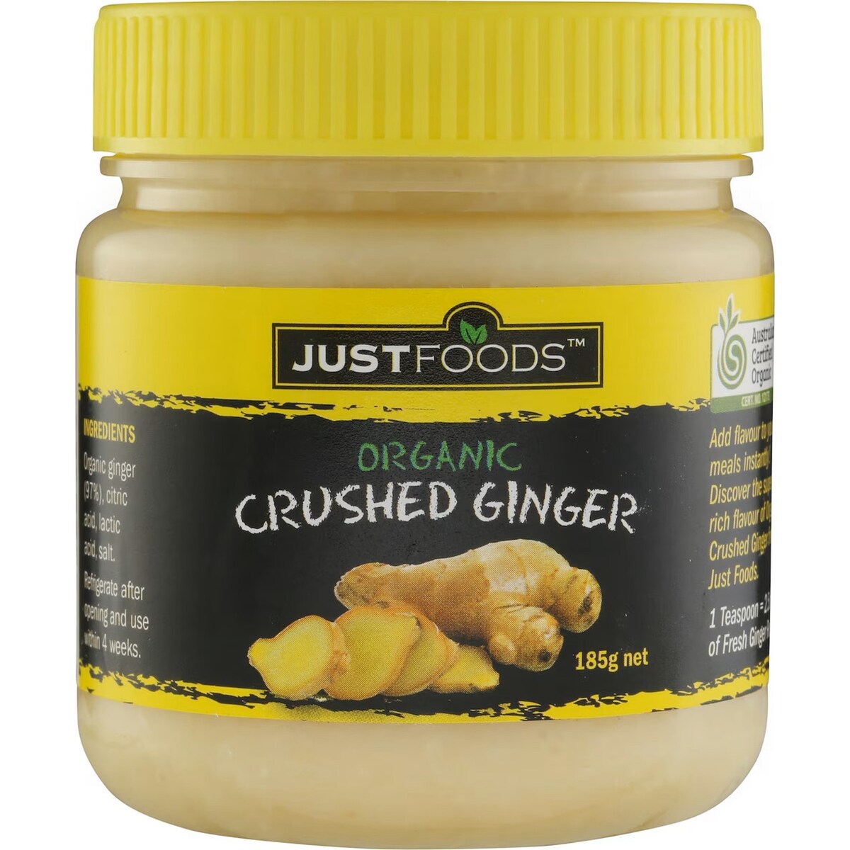 Justfoods Crushed Ginger Organic 185g