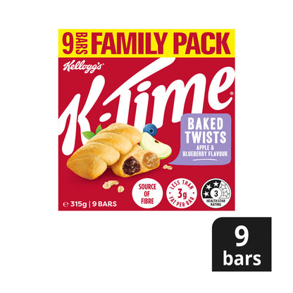Kellogg's K-time Baked Apple Blueberry Twist 9 Pack - 315g