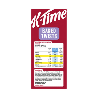 Kellogg's K-time Baked Apple Blueberry Twist 9 Pack - 315g