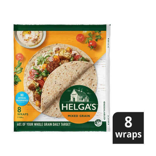 Helga's Mixed Grain Wraps 8 Pack - 508g