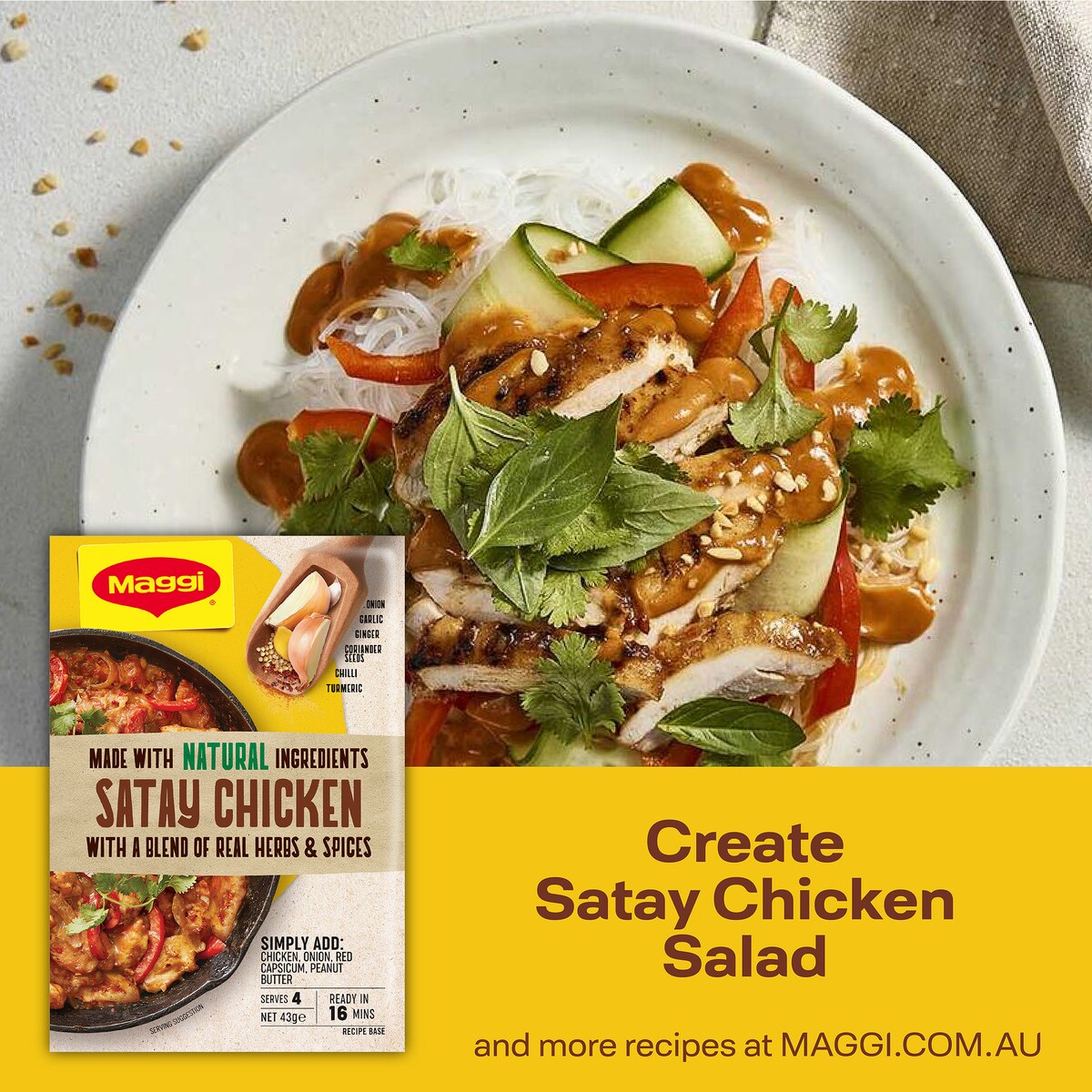 Maggi Dry Recipe Bases Satay Chicken 43g
