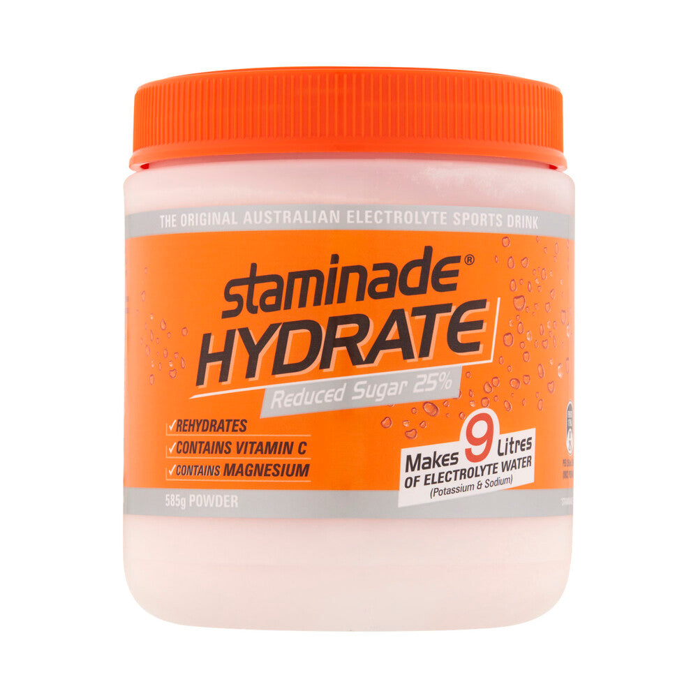 Staminade Hydrate 25% Less Sugar Orange Powder - 585g