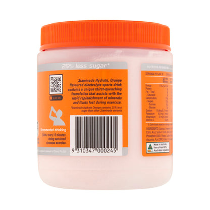 Staminade Hydrate 25% Less Sugar Orange Powder - 585g