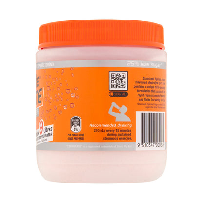 Staminade Hydrate 25% Less Sugar Orange Powder - 585g