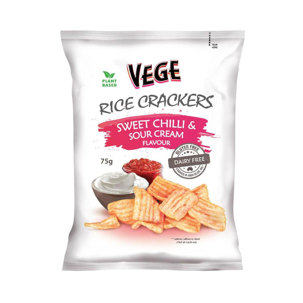 Vege Chips Rice Crackers Sweet Chilli & Sour Cream - 75g