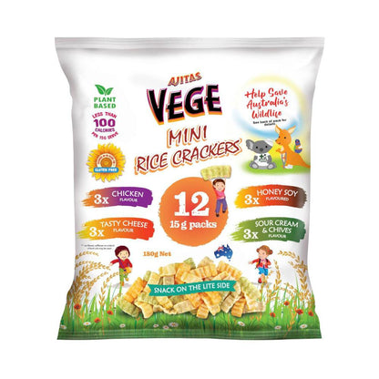 Vege Chips Mini Rice Crackers Multi 12 Pack - 180g