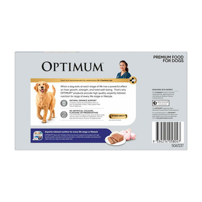 Optimum Adult Wet Dog Food With Chicken & Rice 24x100g Trays - 24 pack