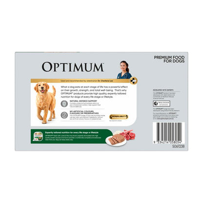 Optimum Adult Wet Dog Food With Lamb & Rice 24x100g Trays - 24 pack