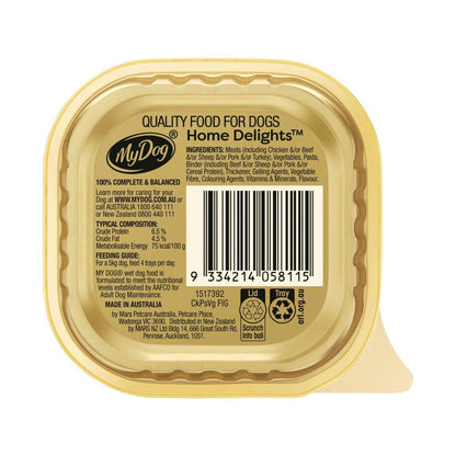 My Dog Home Delights Chunks In Gravy With Slow Cooked Chicken Pasta And Vege ... 100g