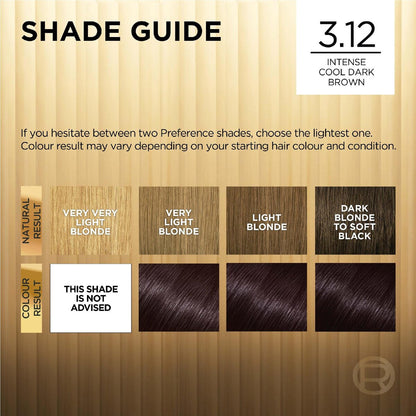 L'oreal Paris Preference Hair Colour 3.12 St Honore Each