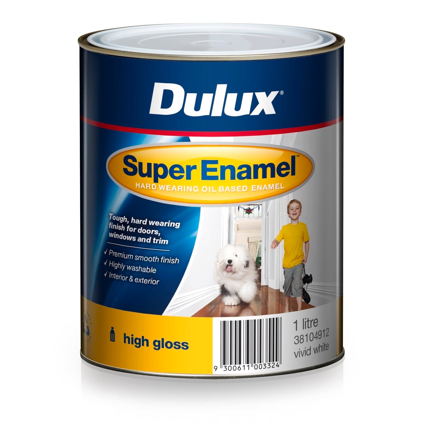 Dulux Super Enamel Paint - 1L - High Gloss White