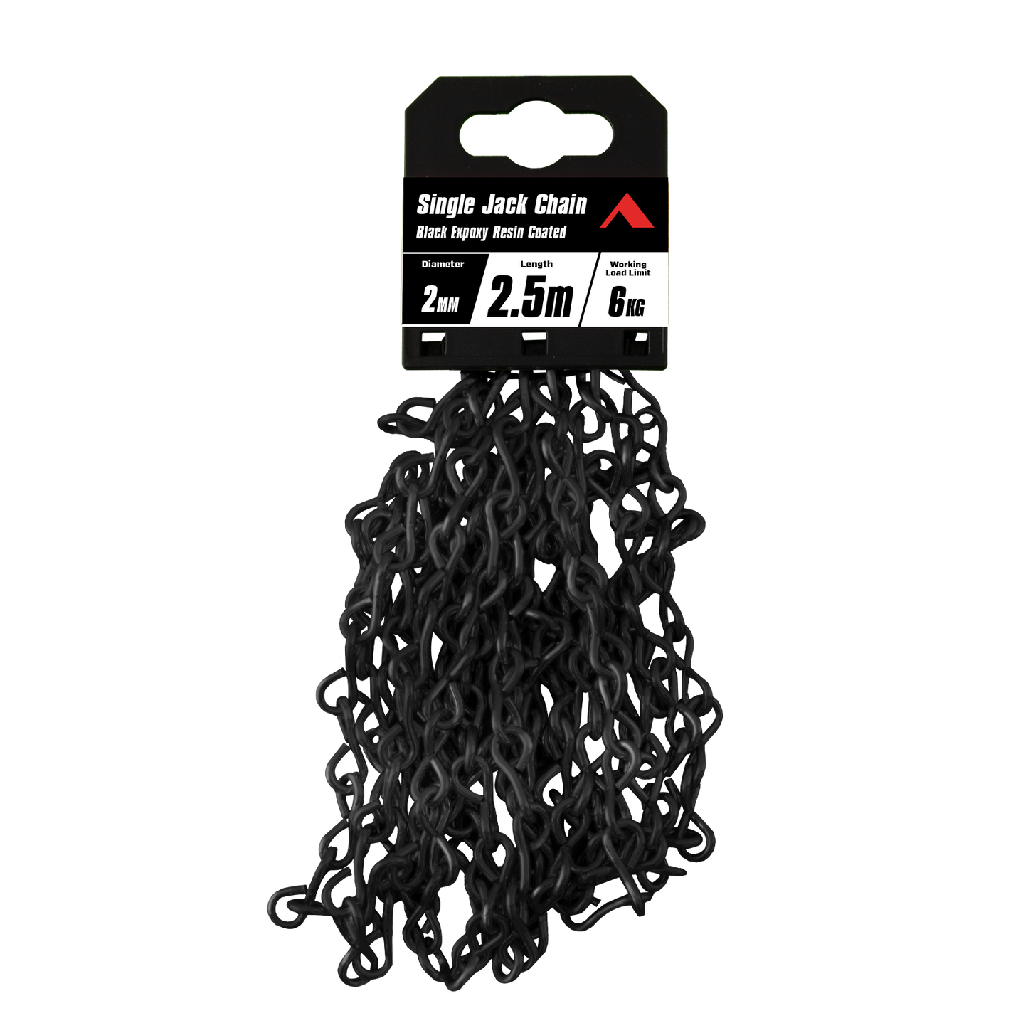 Pinnacle Single Jack Chain - 2mm x 5m - Black - 6kg