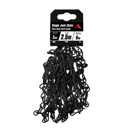 Pinnacle Single Jack Chain - 2mm x 5m - Black - 6kg