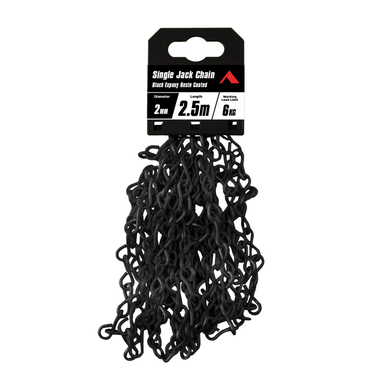 Pinnacle Single Jack Chain - 2mm x 5m - Black - 6kg