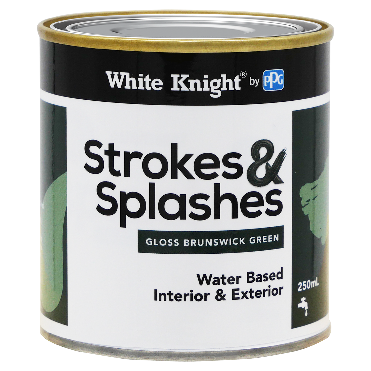 White Knight Brunswick Green Strokes and Splashes Paint - 250ml
