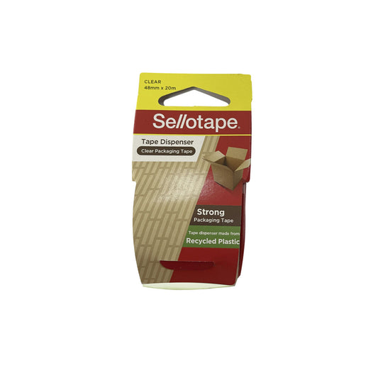 Sellotape Packing Tape Clear Dispenser With Recycled Handles 48mm X 20m - 1 each