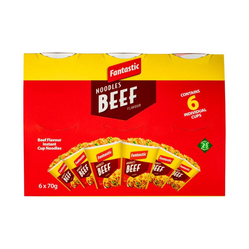 Fantastic Noodles Cups Beef - 6 pack