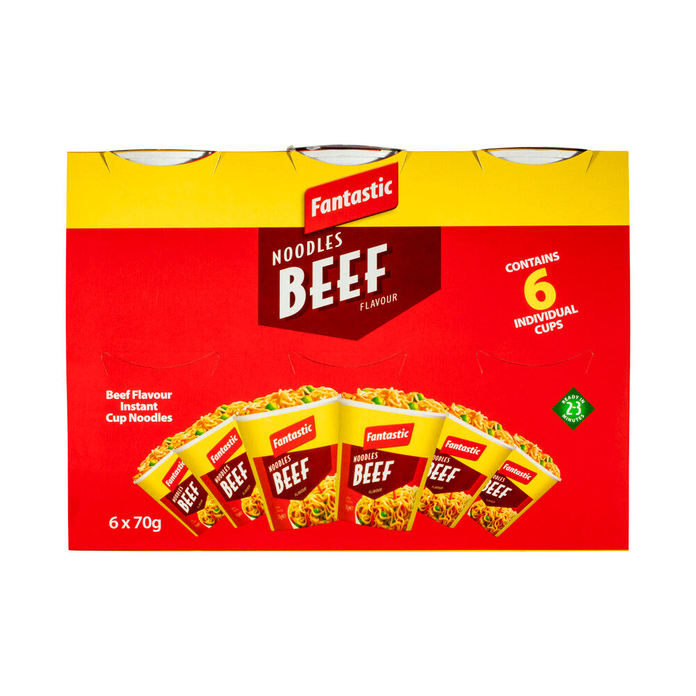 Fantastic Noodles Cups Beef - 6 pack