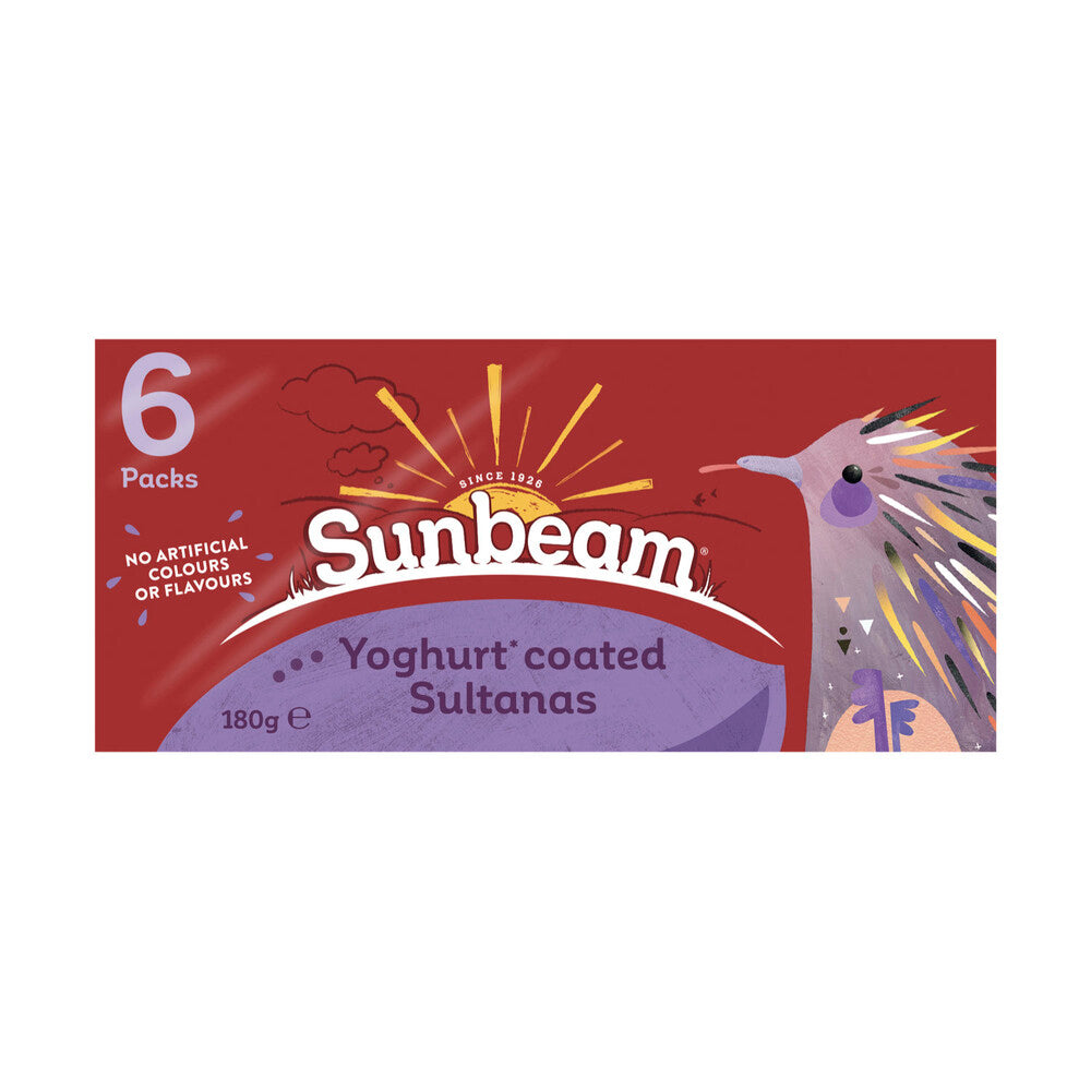 Sunbeam Yoghurt Coated Sultanas 6x30g - 180g