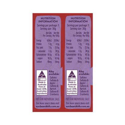 Sunbeam Yoghurt Coated Sultanas 6x30g - 180g
