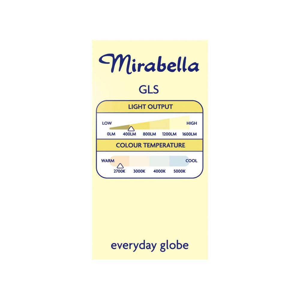 Mirabella Led Gls BC 5w 470lum 2700k Warm White - 2 pack
