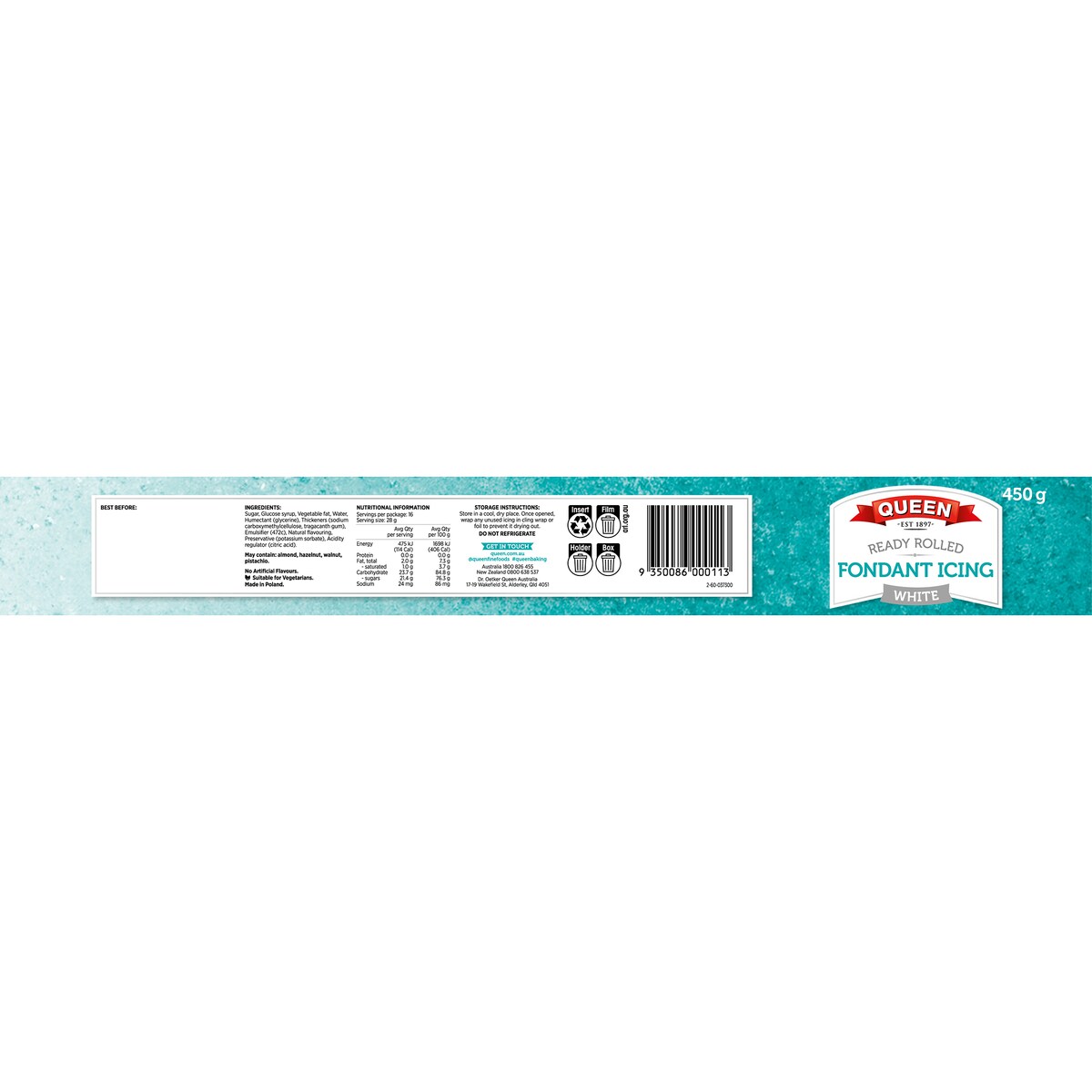 Dr. Oetker Ready Rolled Icing White 450g