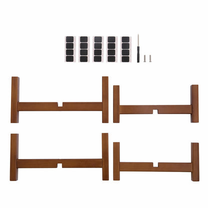 Ceramic Planters Set of 2 with Bamboo Stand White & 5.5L 3.3L